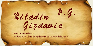 Miladin Gizdavić vizit kartica